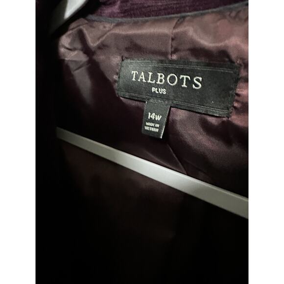 Talbots Blazer Corduroy 2 Button Size 14W Plum Purple Classic Preppy Career - Picture 6 of 9